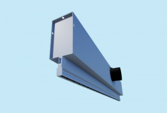 Ultra smal 1000mm lang lijnrooster voor vaste plafonds met ongeïsoleerde plenumbox  Ø 80mm