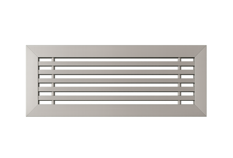 Aluminium wandrooster 1000x200mm met vaste lamellen en klemveren