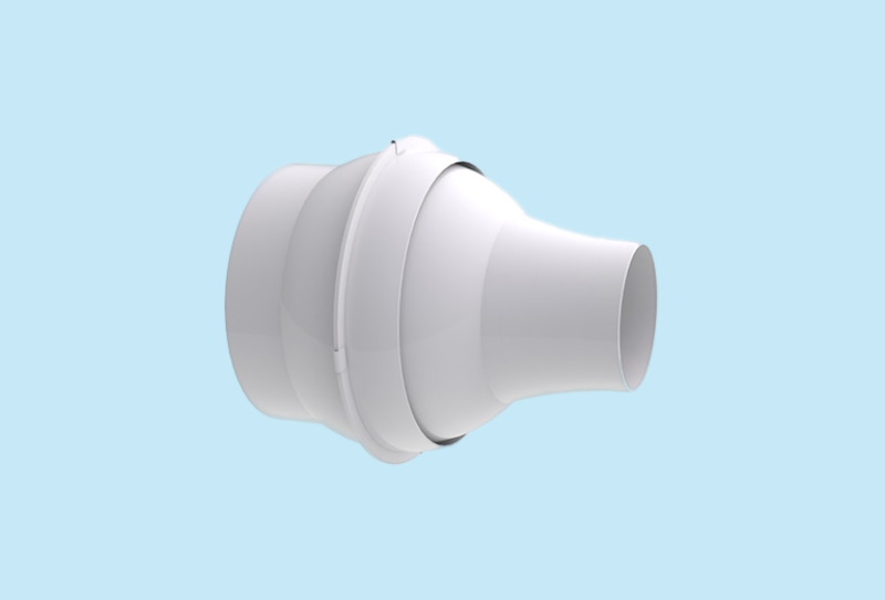 Longpipe instelbaar jetrooster voor montage op een buis Ø 125mm