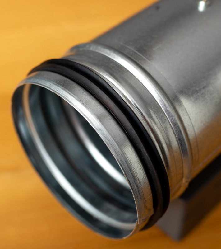 Enkelwandige constant volumeregelaar Ø 80mm voor 40 t/m 140 m3/h - Rubberen steekverbiding