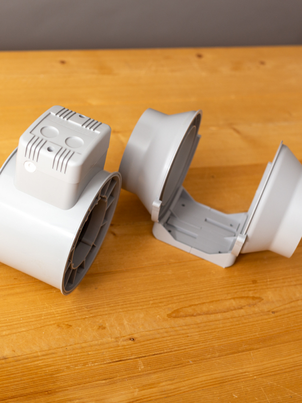 Kunststof 230v mixed flow kanaalventilator met maximaal 560 m3/h en aansluitingen Ø 160mm - eenvoudig te servicen 
