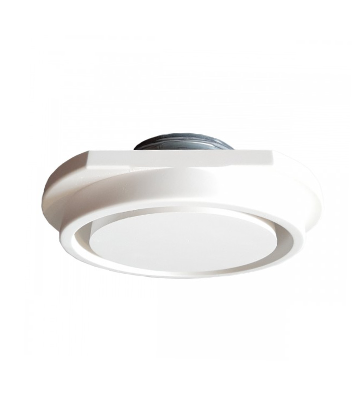 Volledig In stucbaar wand en plafond rooster van gips model Circle met aansluiting Ø 100mm - 