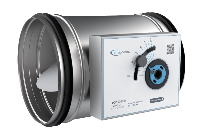 Enkelwandige constant volumeregelaar Ø 125mm voor 160 t/m 550 m3/h
