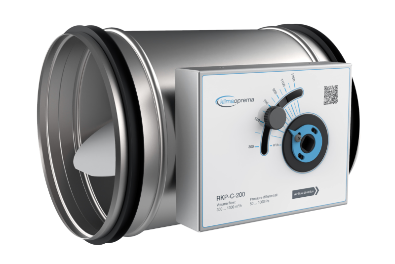 Enkelwandige constant volumeregelaar Ø 100mm voor 100 t/m 400 m3/h