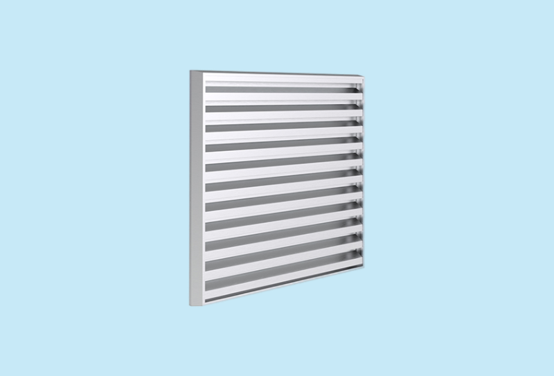 Aluminium buitenluchtrooster 1000x100mm voor opbouw montage en voorzien van schroefgaten